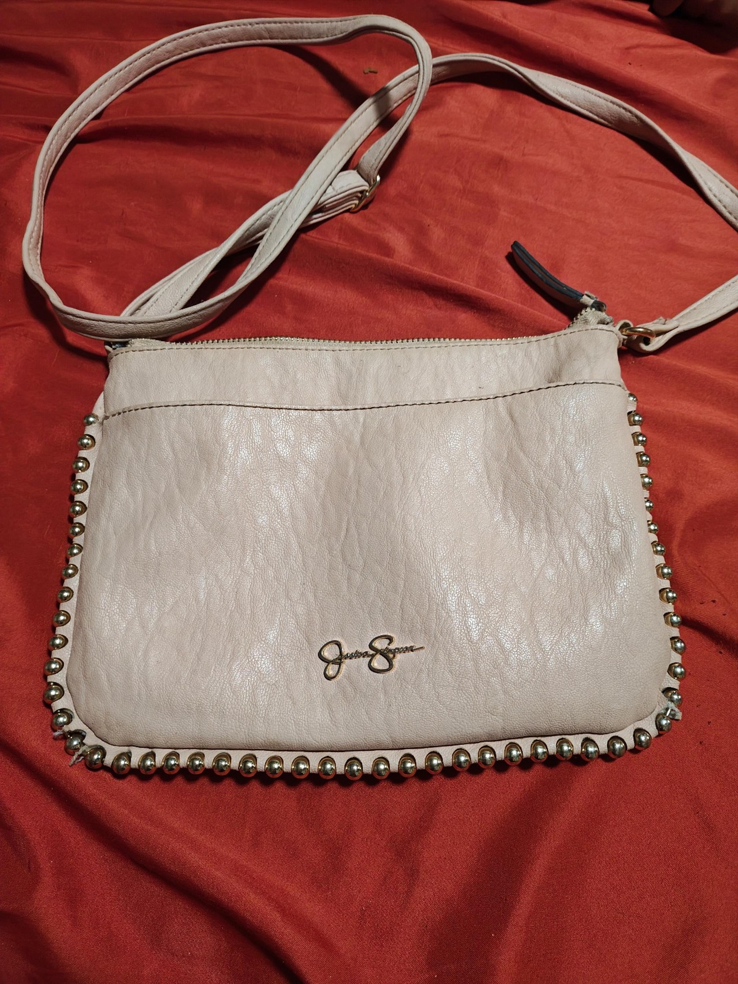 Jessica Simpson Crossbody Handbag Women Taupe Leather Purse Bag