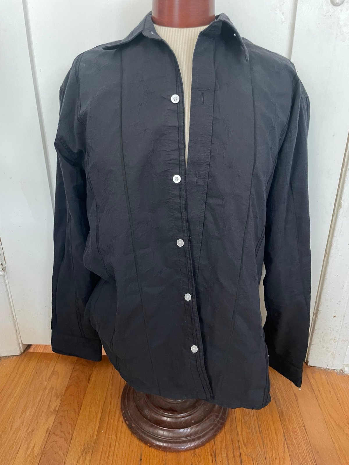 Emporio Armani Black Button Up Made in Italy Size Medium