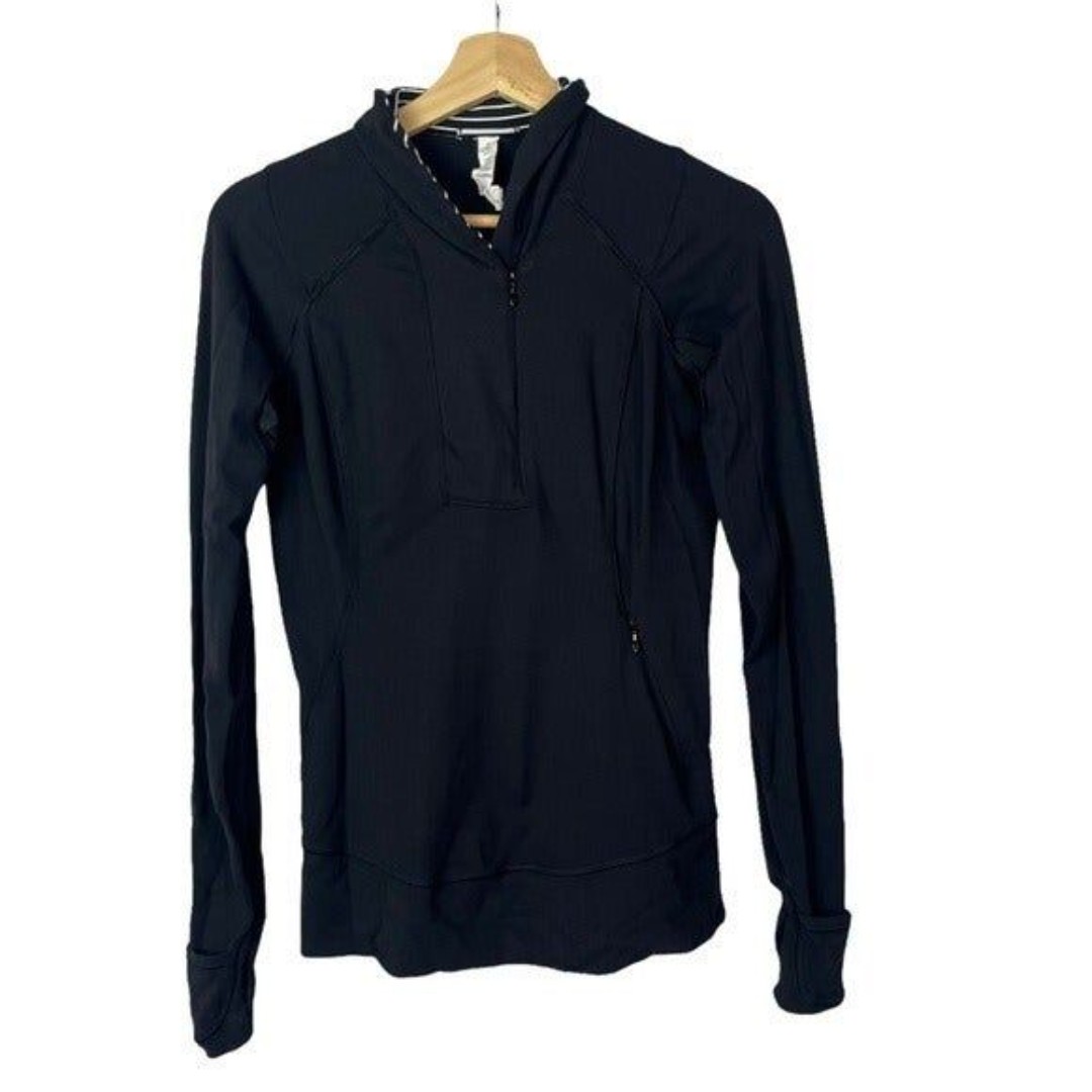 Lululemon Black Fitted Half Zip Pullover Athletic Jacket 6