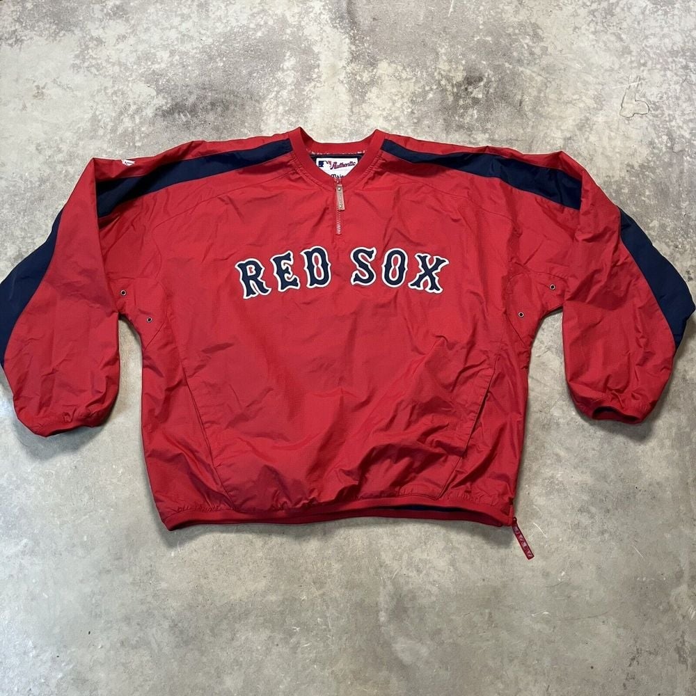 Majestic Authentic Boston Red Sox 1/4 Zip Pullover Dug Out Jacket Mens XL