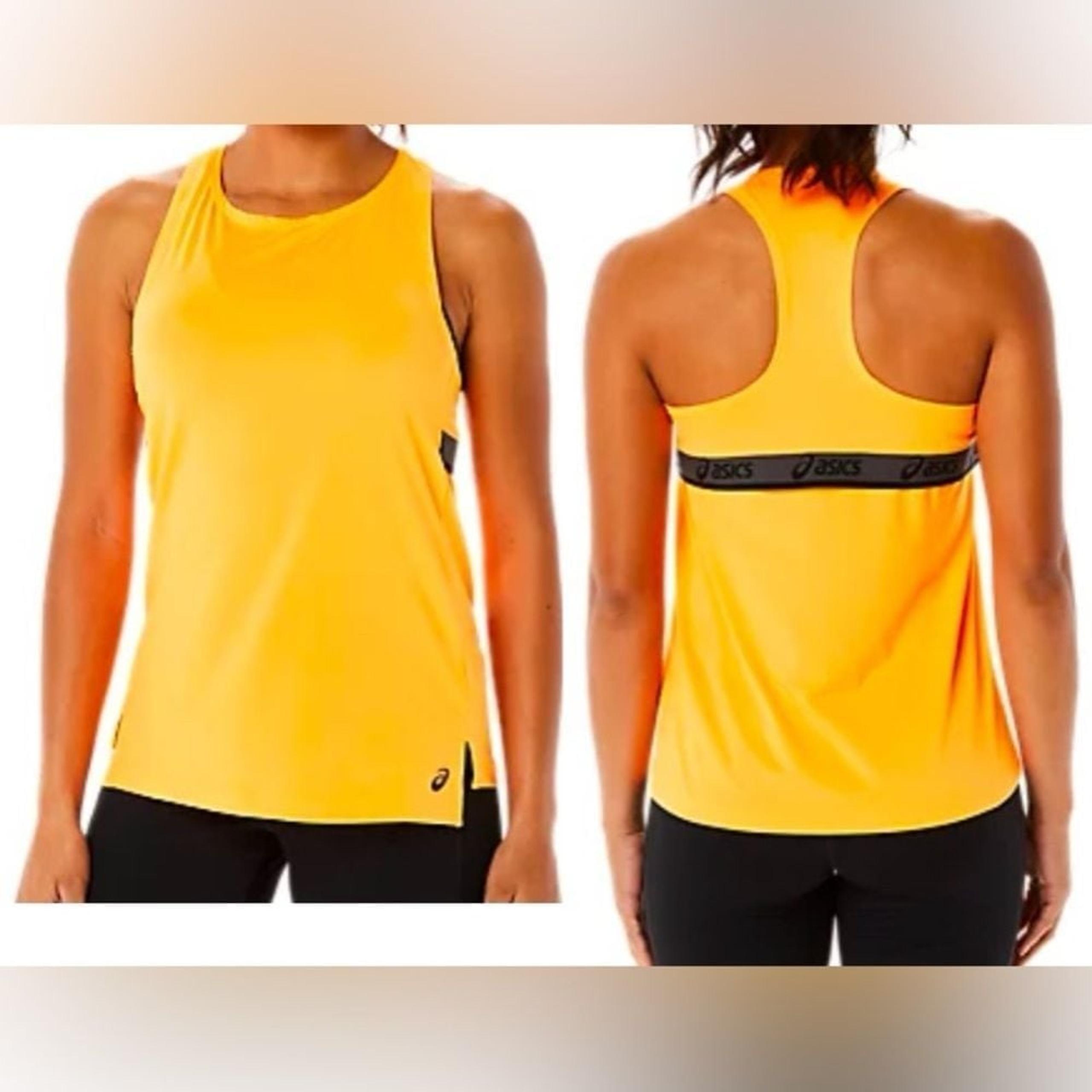 Asics Women's fit Sana tank top t-shirts activewear top racerback orange size XL
