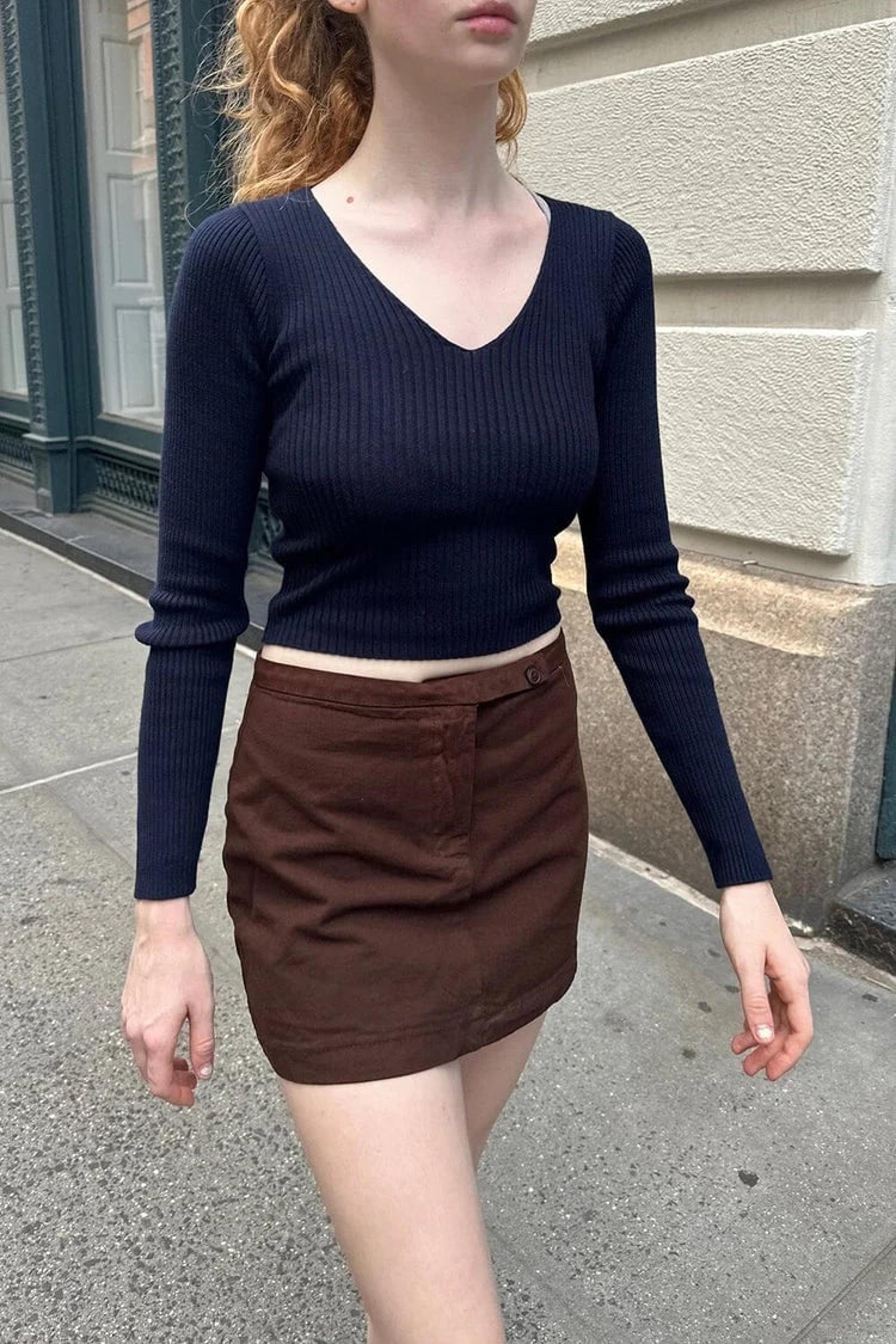 Brandy Melville Meka Longsleeve Knit Top