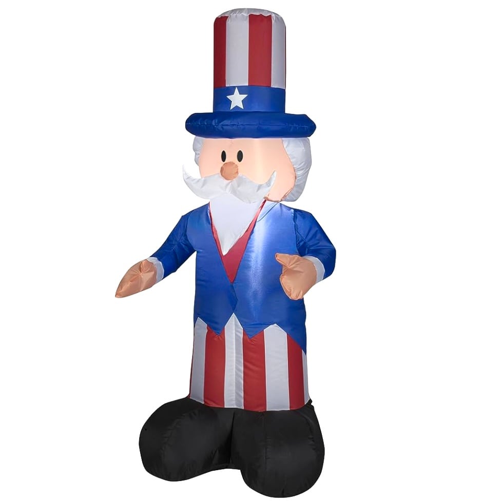 4’ Self-Inflating Uncle Sam Lighted Patriotic Day 4th Of July