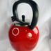 COPCO Camden Red Tea Kettle Enamel on Steel Whistling 6 Cup Distressed