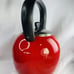 COPCO Camden Red Tea Kettle Enamel on Steel Whistling 6 Cup Distressed