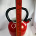 COPCO Camden Red Tea Kettle Enamel on Steel Whistling 6 Cup Distressed