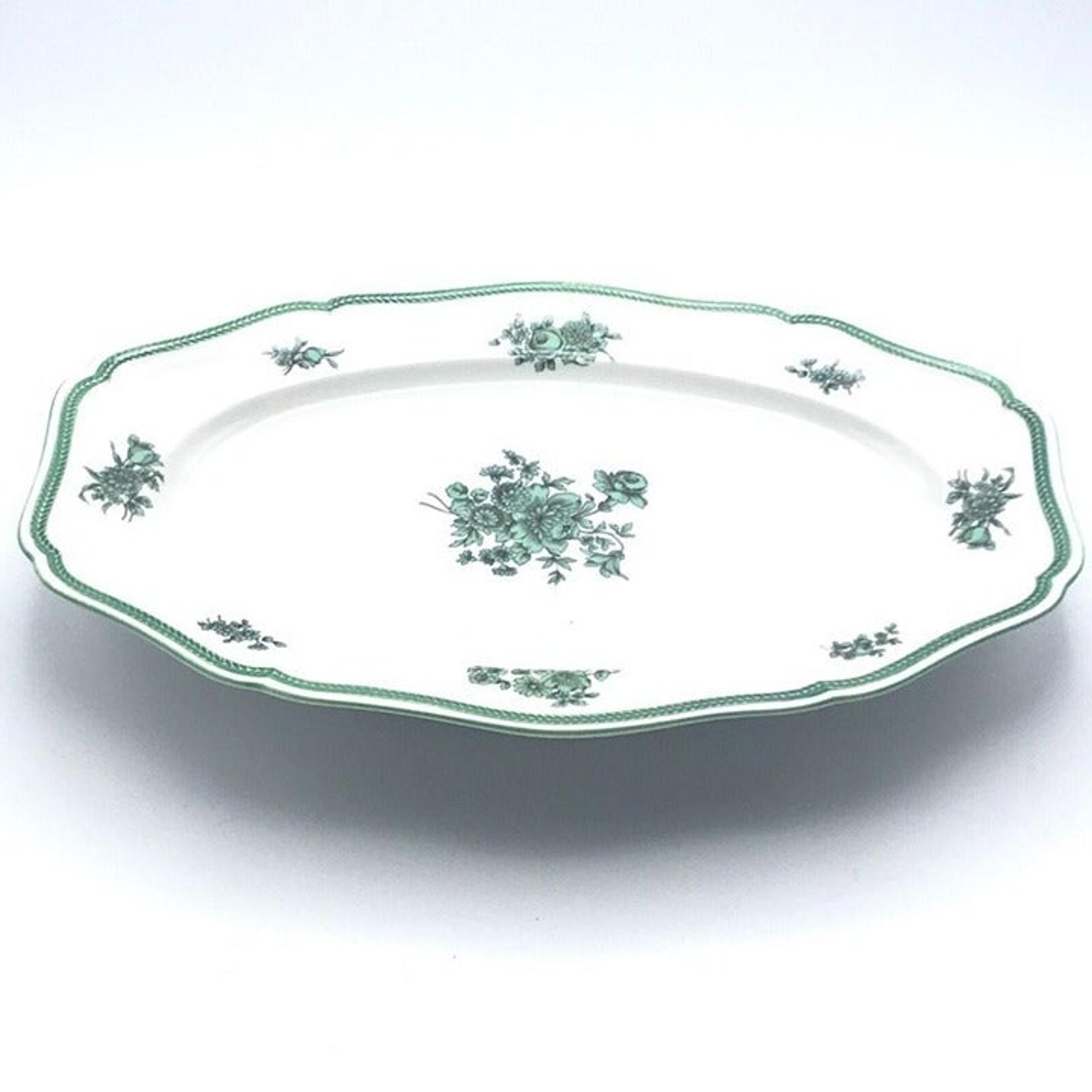 Vintage Rosenthal Bahnhof Selb Chippendale Porcelain Green Floral Serving Plate