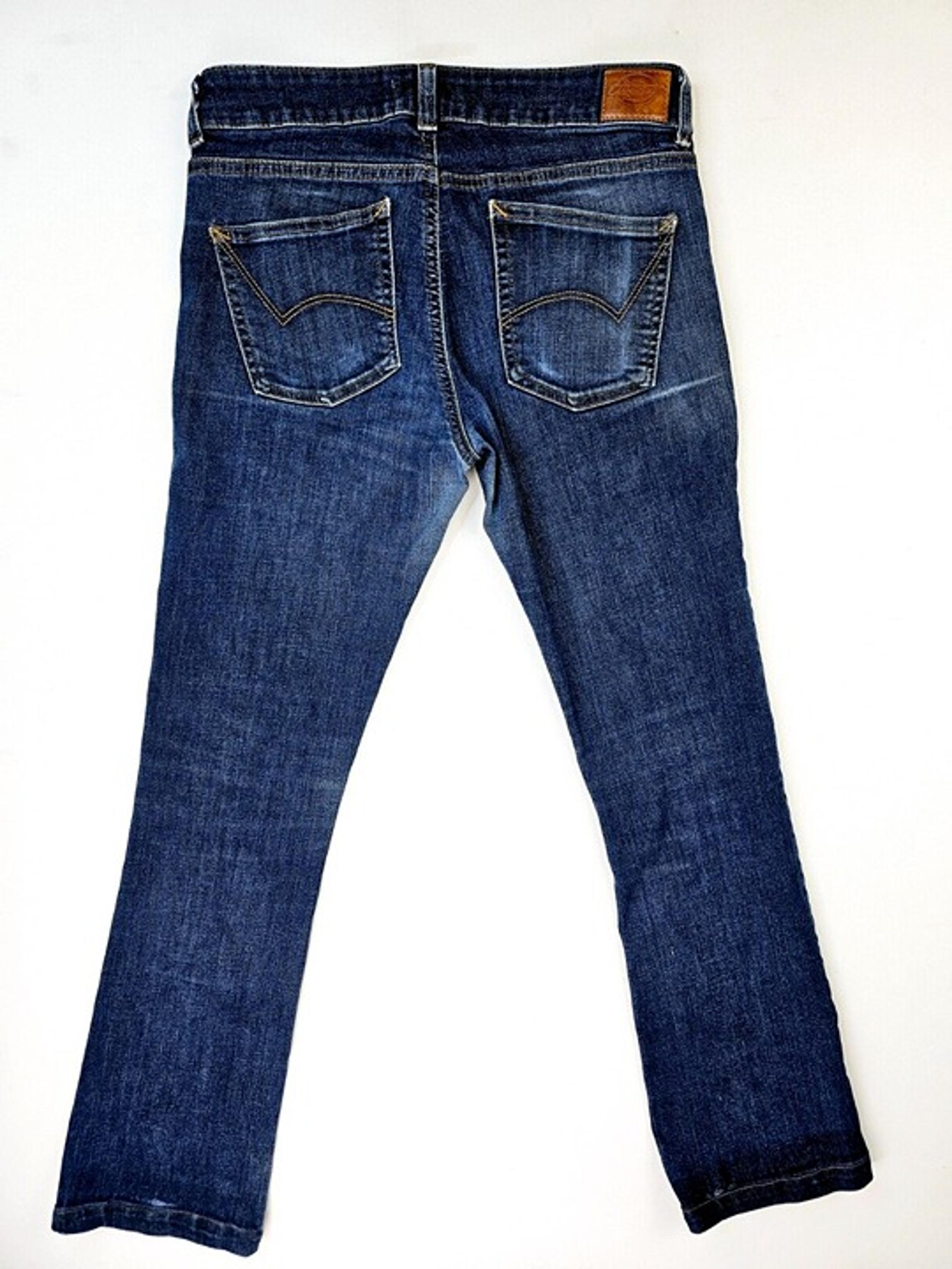 Dickies Size 2 Regular Women's 29" Inseam Booycut Blue Denim Logo Tag Jeans