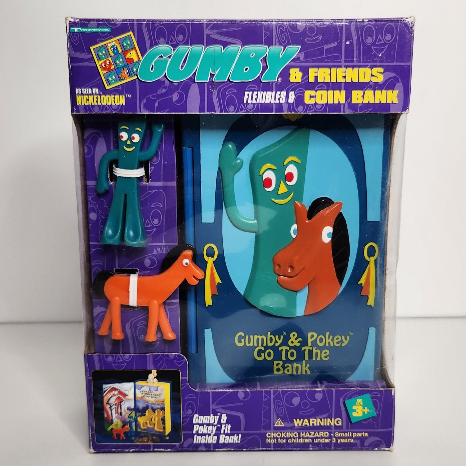 Vintage 1995 Gumby and Friends Flexibles And Coin Bank Pokey