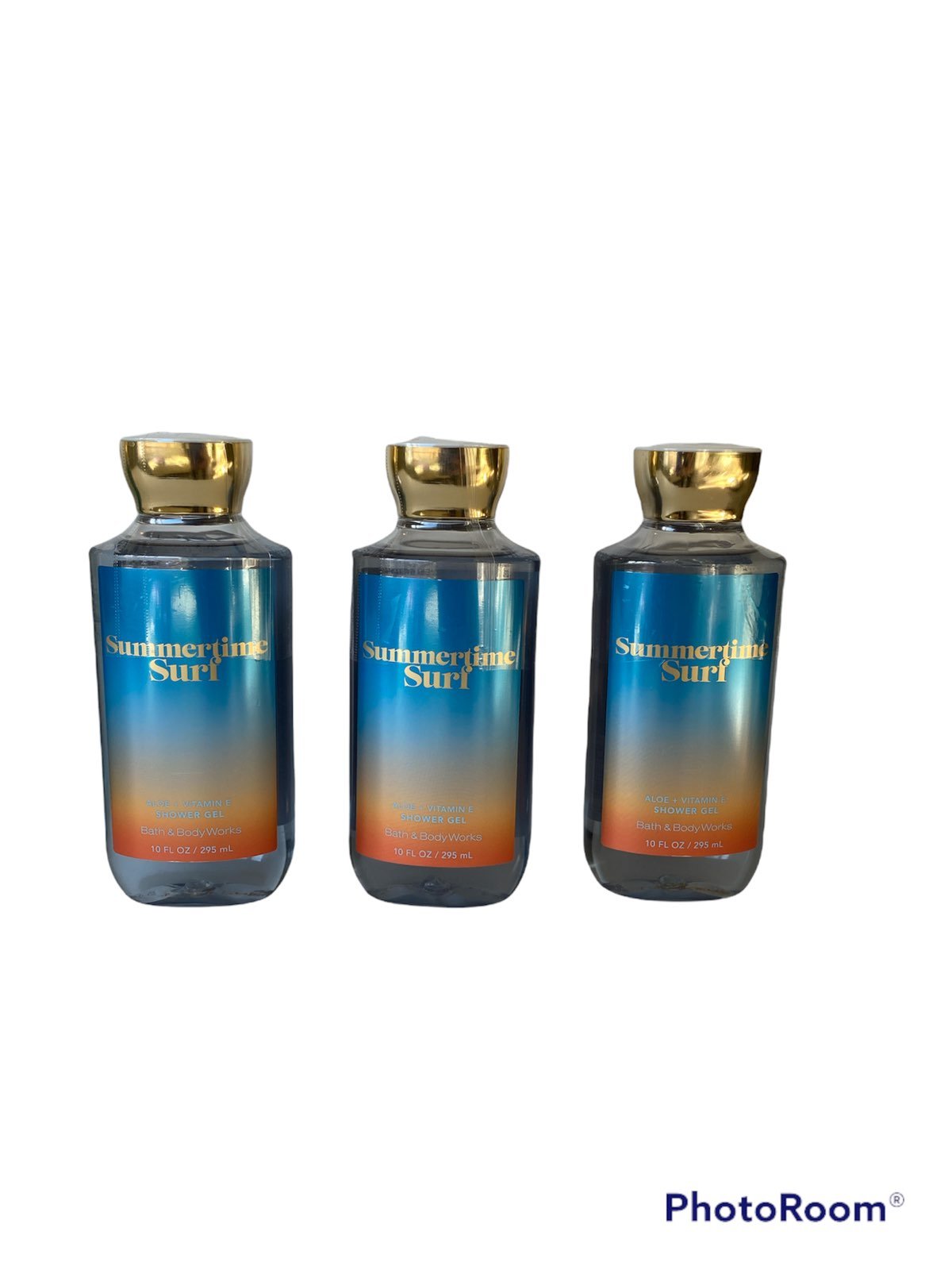 Bath & Body Works Summertime Surf (Coconut) Shower Gel w/Aloe & Vitamin E x3