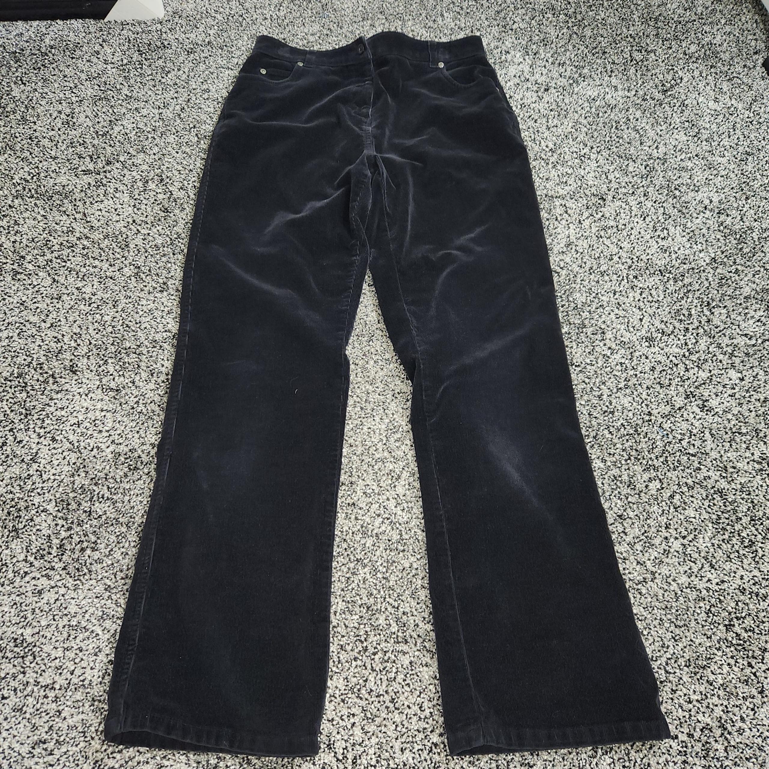 Woolrich Corduroy Black Pants Jeans Women's Sz 6 High Rise, 30" Inseam 90s Y2k