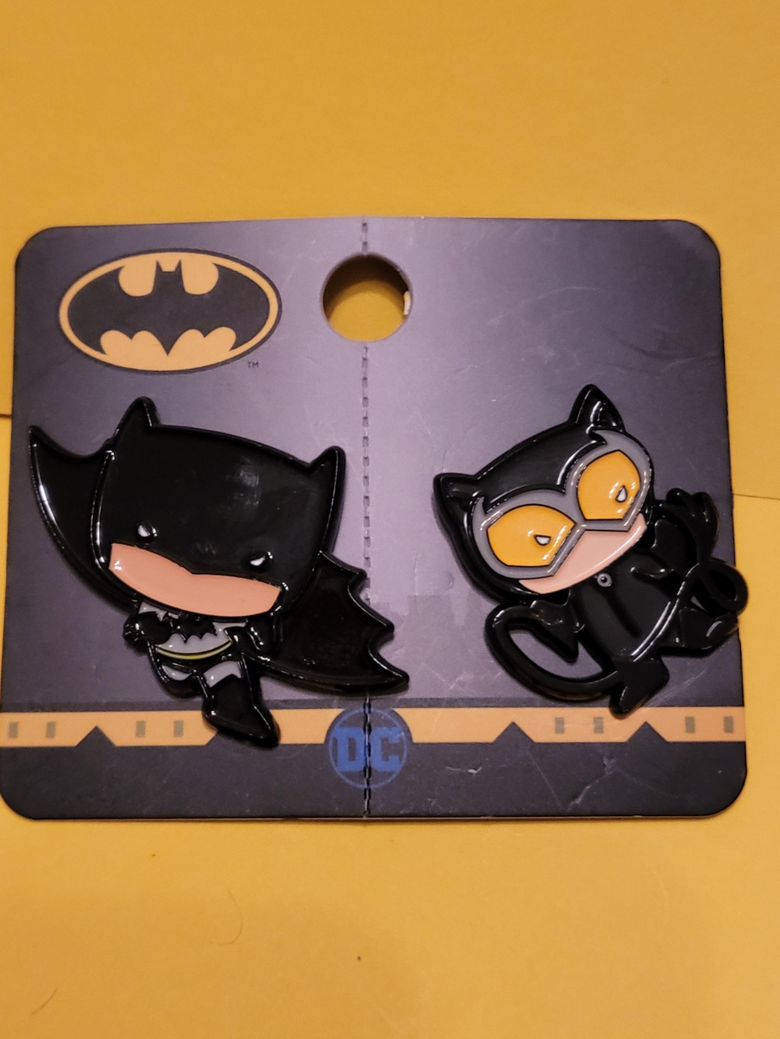 DC Comics Batman & Catwoman Enamel Metal Pin Set