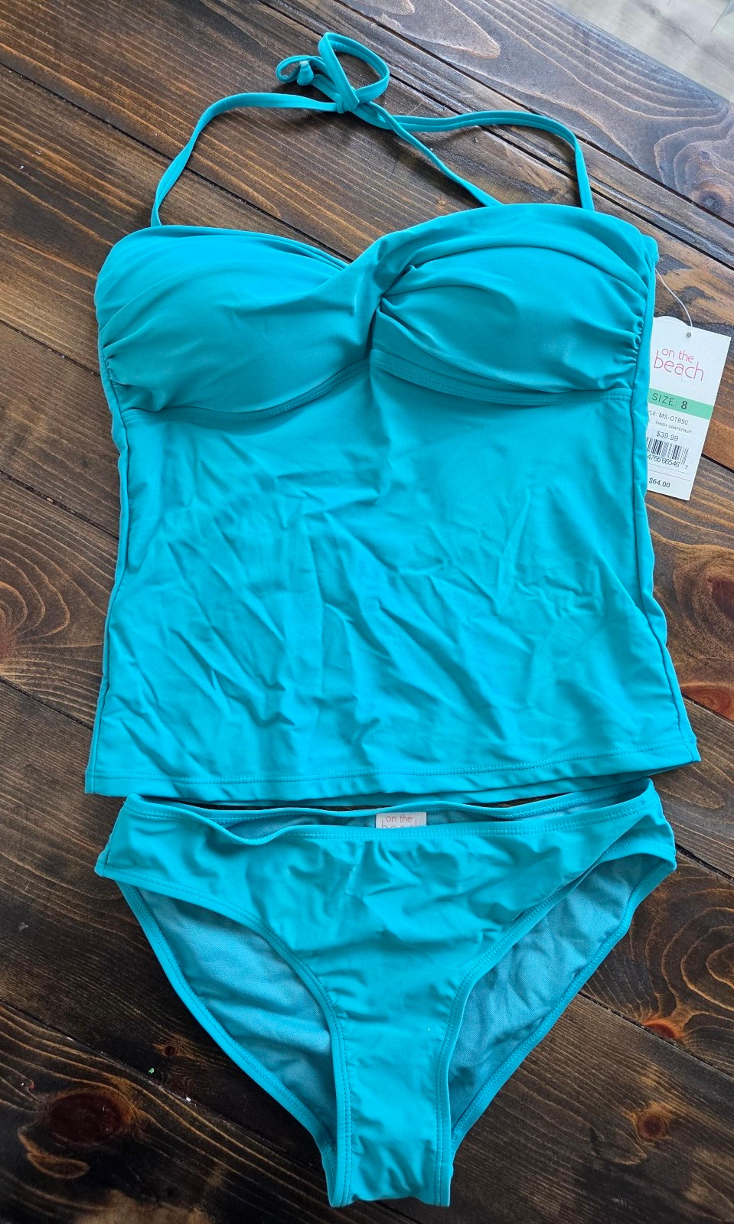 Tankini swim suit NWT (American Classics) size 8/10 turquoise