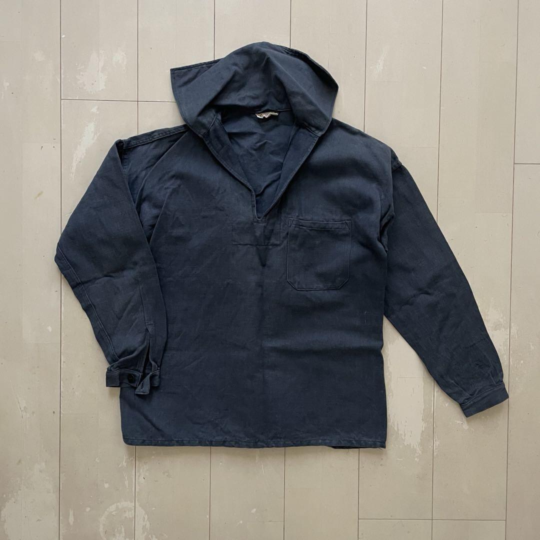 French Vintage Fisherman Smock Jacket Navy