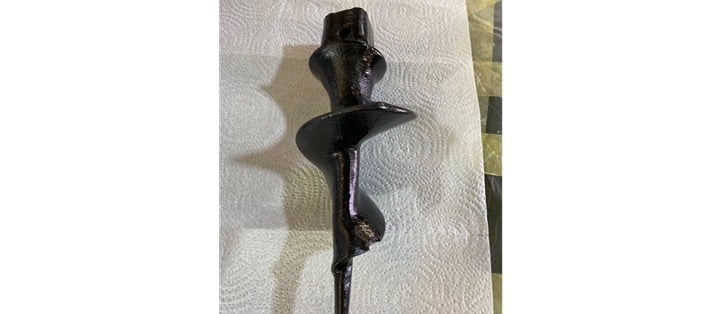 Cast iron post hole dock composite auger tip 1-1:2 inch drive