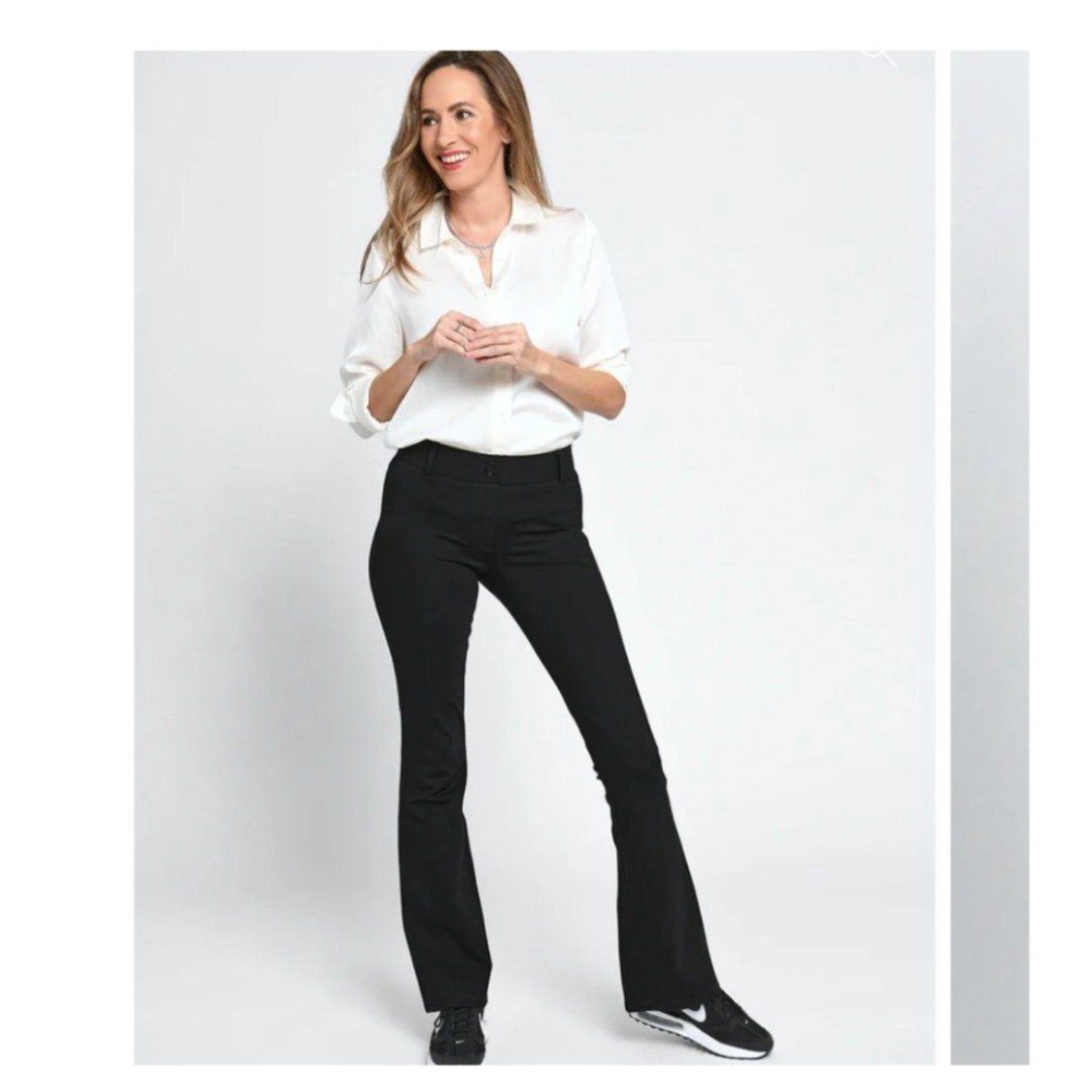Betabrand Classic Bootcut Yoga Dress Pants Black Size 2XL LONG Plus Size