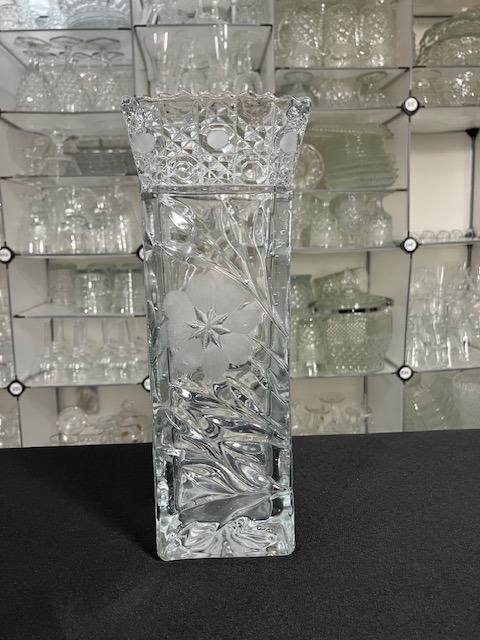 Innovation #410 by McKee Glass - Vintage Square Cut & Pressed Crystal Vase