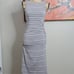 Athleta Gray and White Striped Midi Maternity Dress Size XS