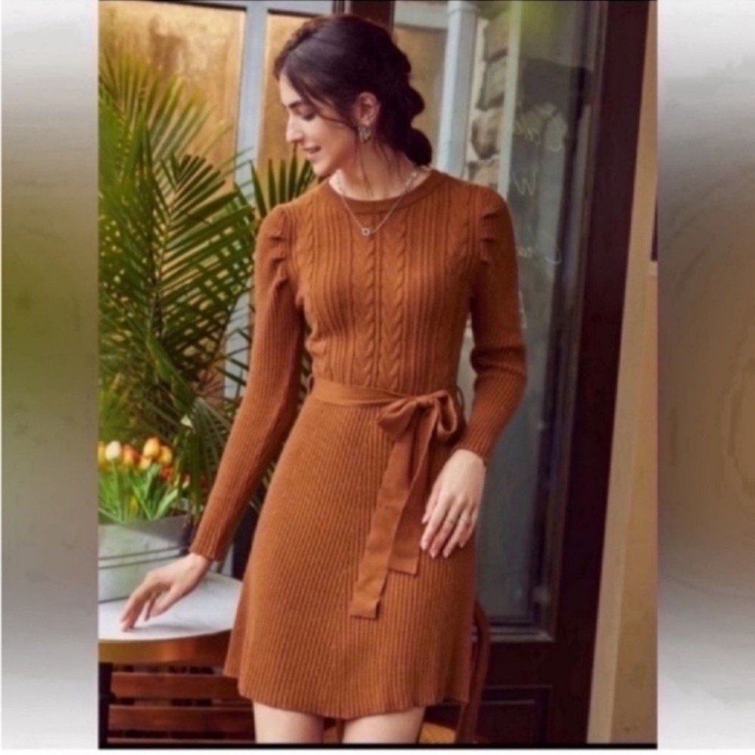 NWT Solid Belted Sweater Dress Size Small