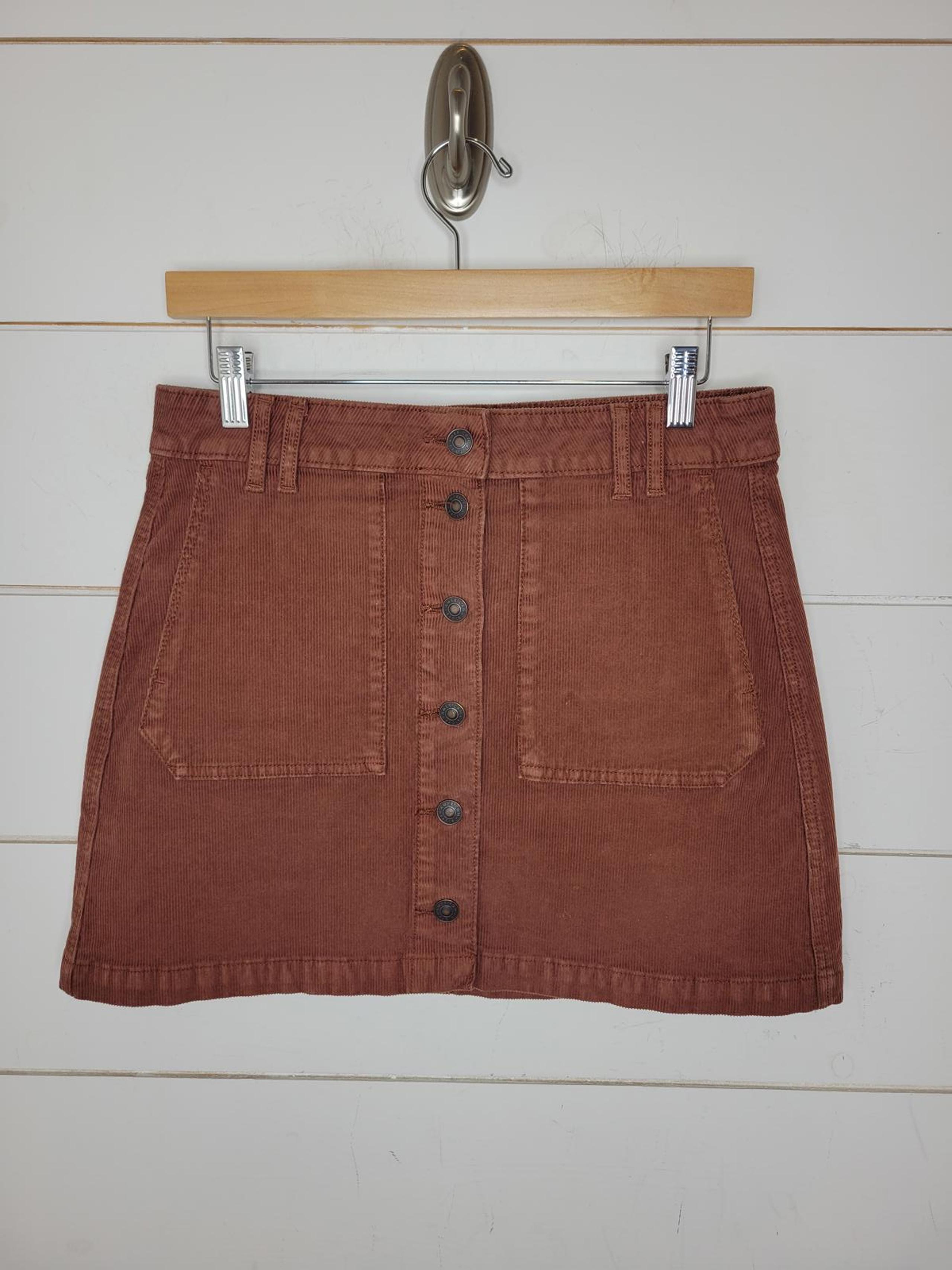American Eagle Outfitters size 6 brown corduroy a-line mini skirt