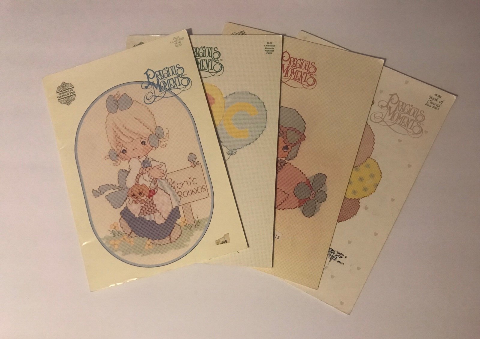 (Lot of 4) PRECIOUS MOMENTS Counted Cross Stitch Pattern Books PM6-PM7-PM18-PM25