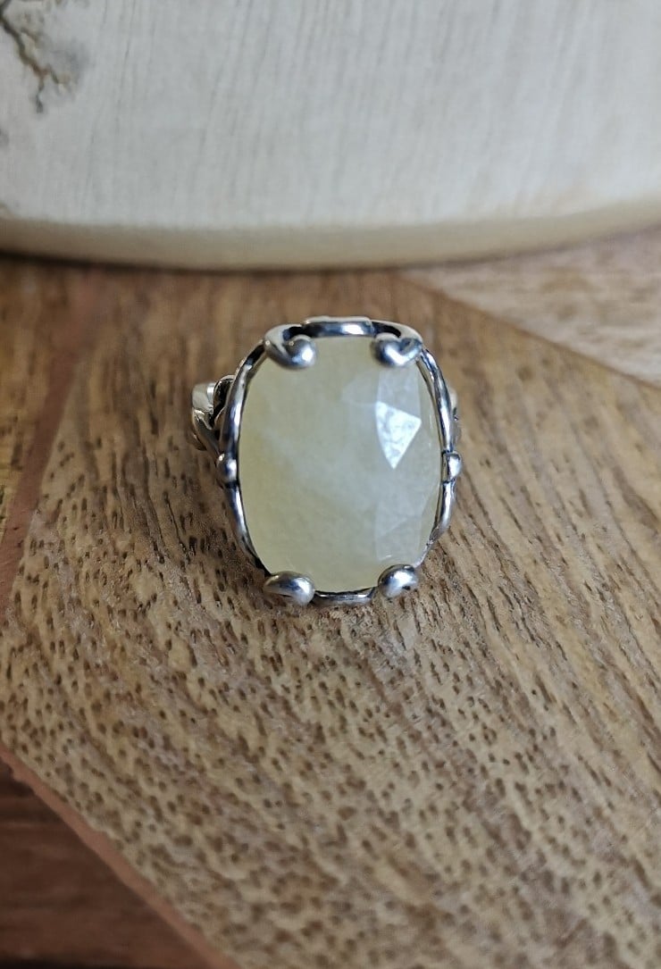 Carolyn Pollack faceted yellow jasper ring 8