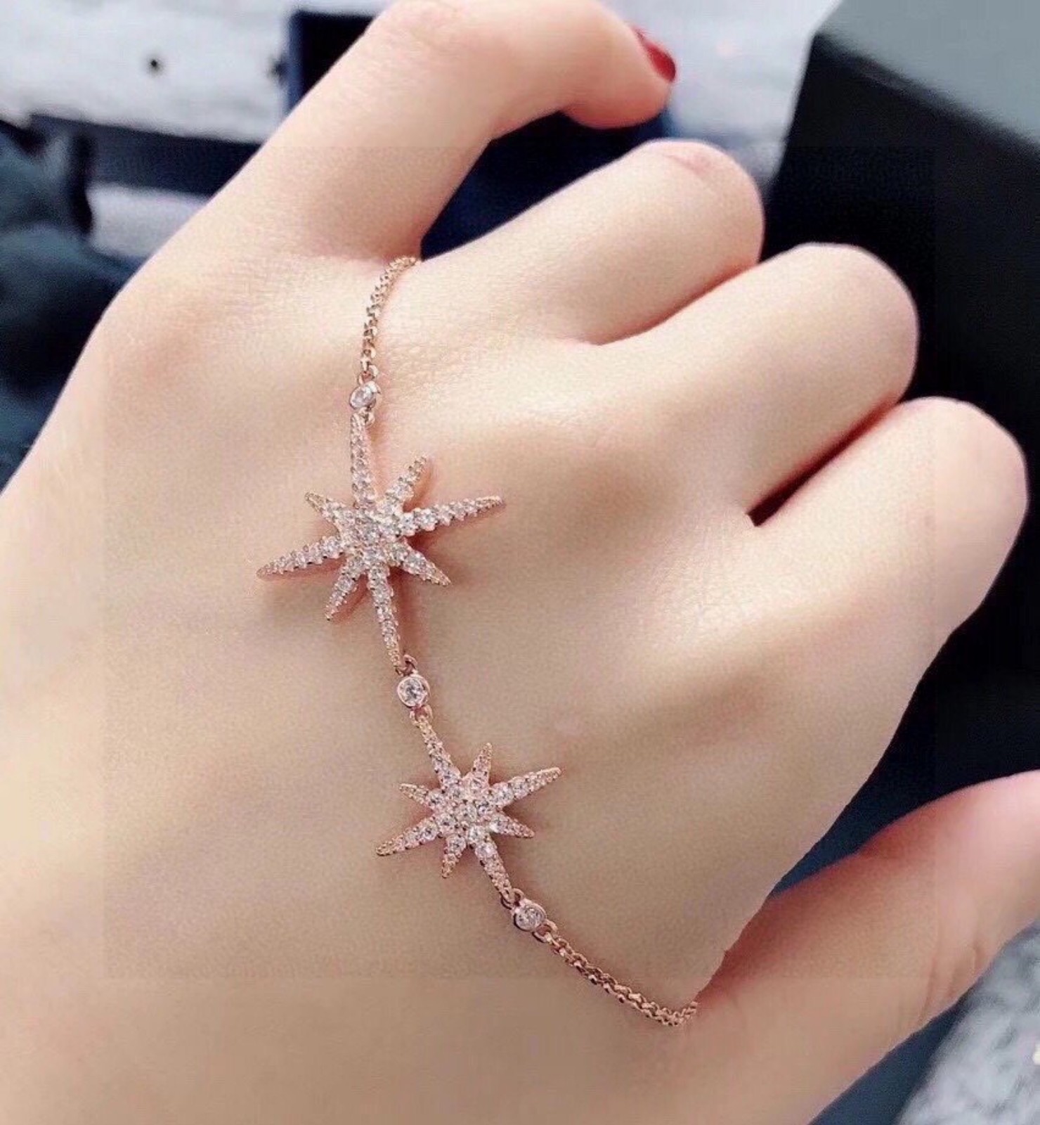 Pink gold double meteor bracelet