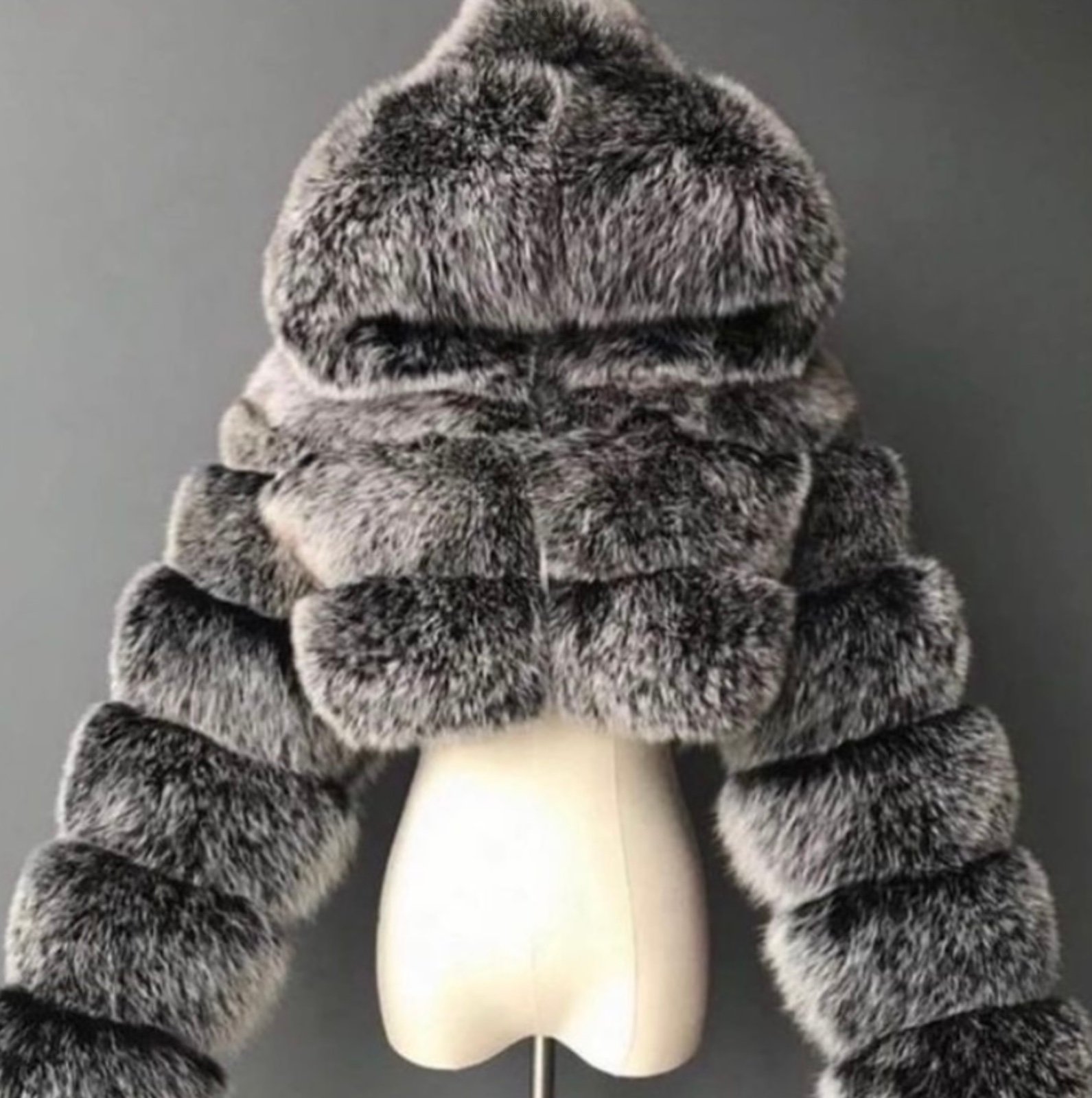 Grey Faux Fur Short Coat sizes 2-4