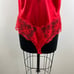 VINTAGE La Femme De Vanity Fair Lace Teddy Red Sleeveless V-Neckline Satin