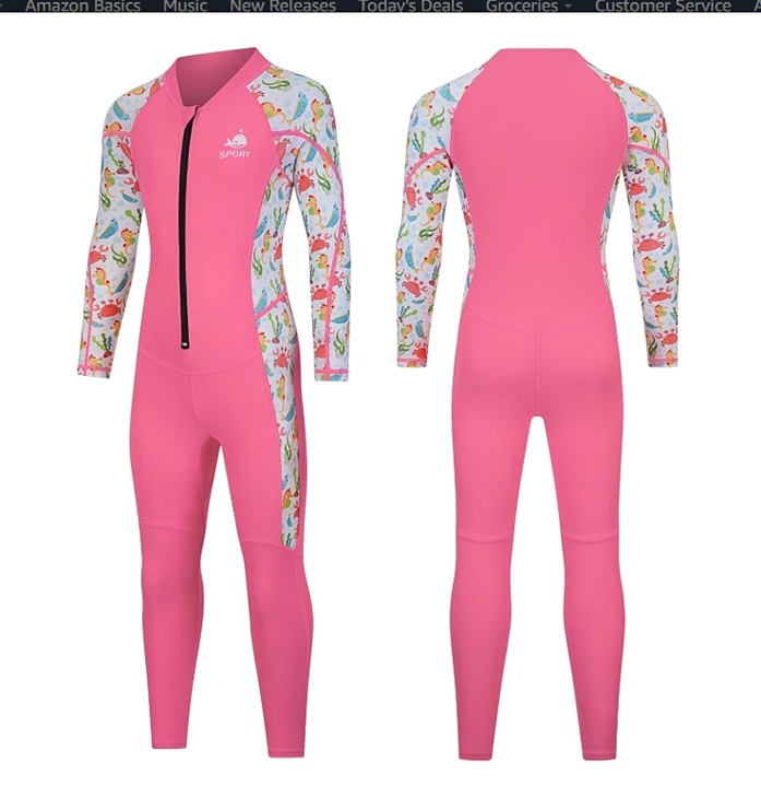 NWOT Pink Dive Skins Suit Full Body Swimsuit 1mm Rash Guard Water SZ 2XL