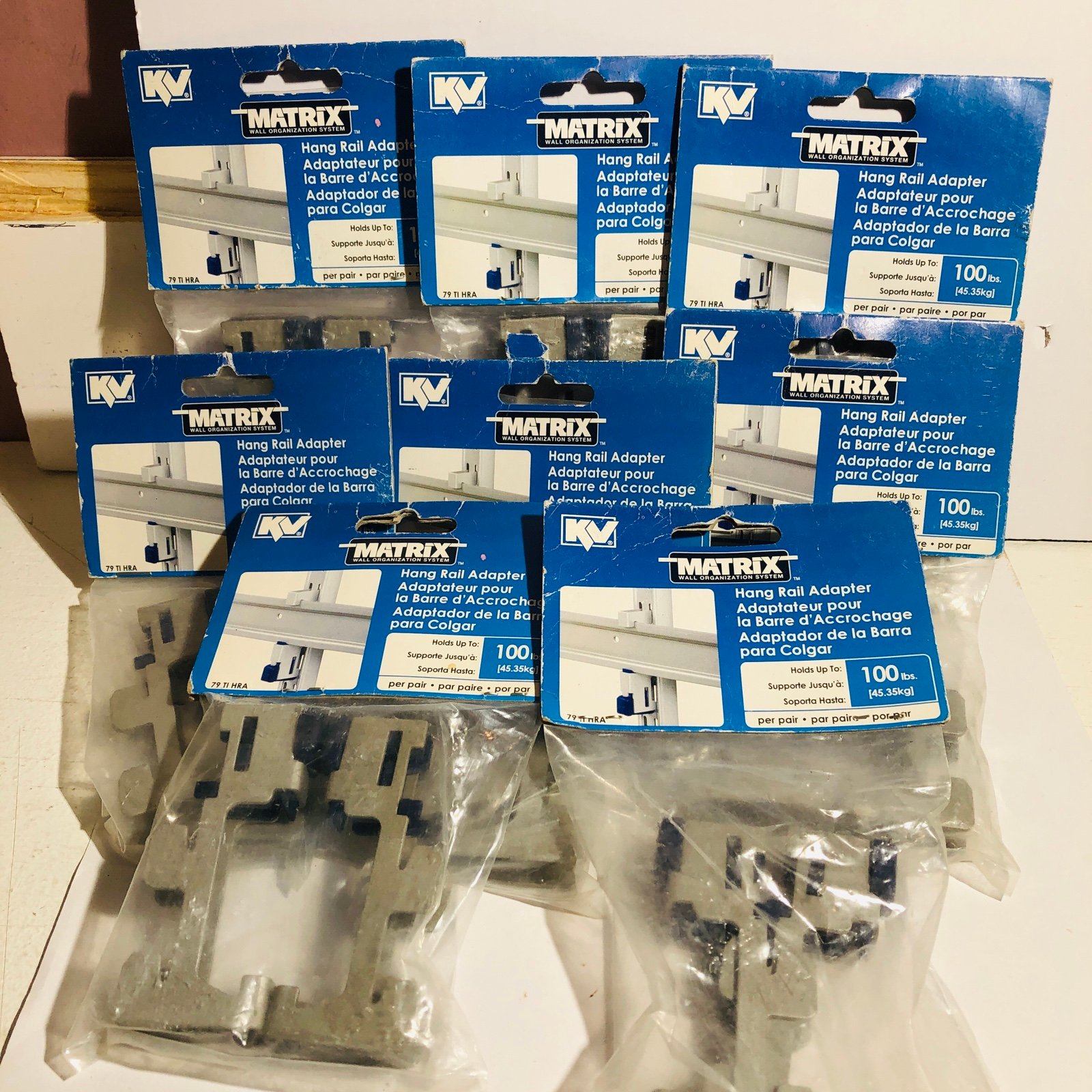 8pks =16pcs K&V (79TI HRA) 100lbs. Matrix System Hang Rail Adapters