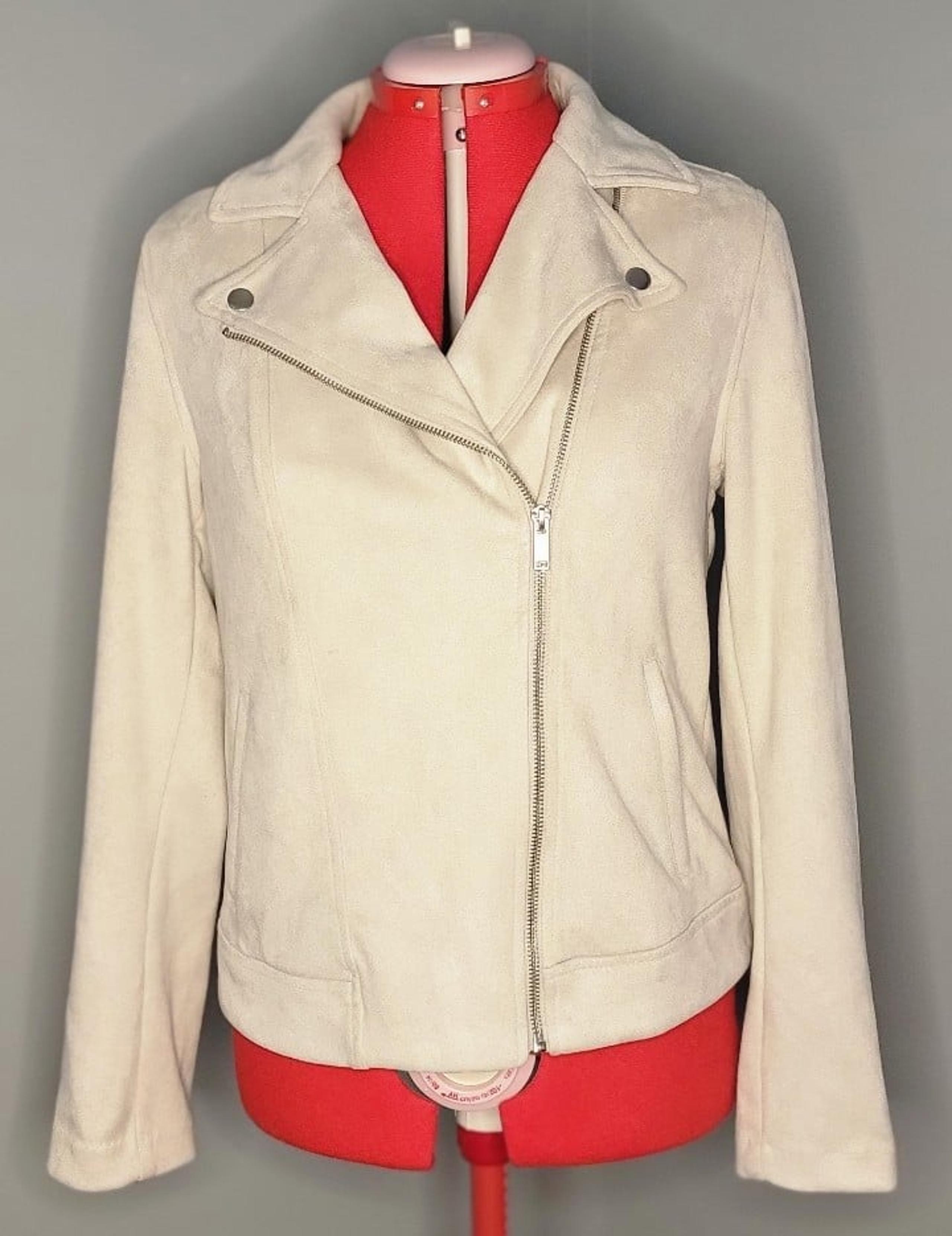 Women's Faux Suede Creme Old Navy Blazer Jacket with Pockets