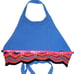 Zara Crochet Knit Blue Coral Open Back Halter Crop Top Size Small