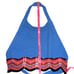 Zara Crochet Knit Blue Coral Open Back Halter Crop Top Size Small