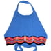 Zara Crochet Knit Blue Coral Open Back Halter Crop Top Size Small