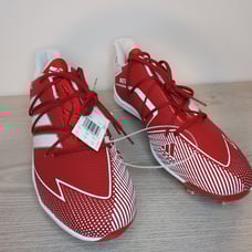 New Adidas Adizero Afterburner 7 Red White Cleats Men's Sz 15