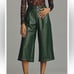 ANTHROPOLOGIE Faux Leather Culottes in Forest Green Size 4