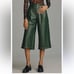 ANTHROPOLOGIE Faux Leather Culottes in Forest Green Size 4