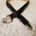 Talbots Black Crocodile Leather Heart Buckle Belt M