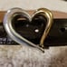 Talbots Black Crocodile Leather Heart Buckle Belt M