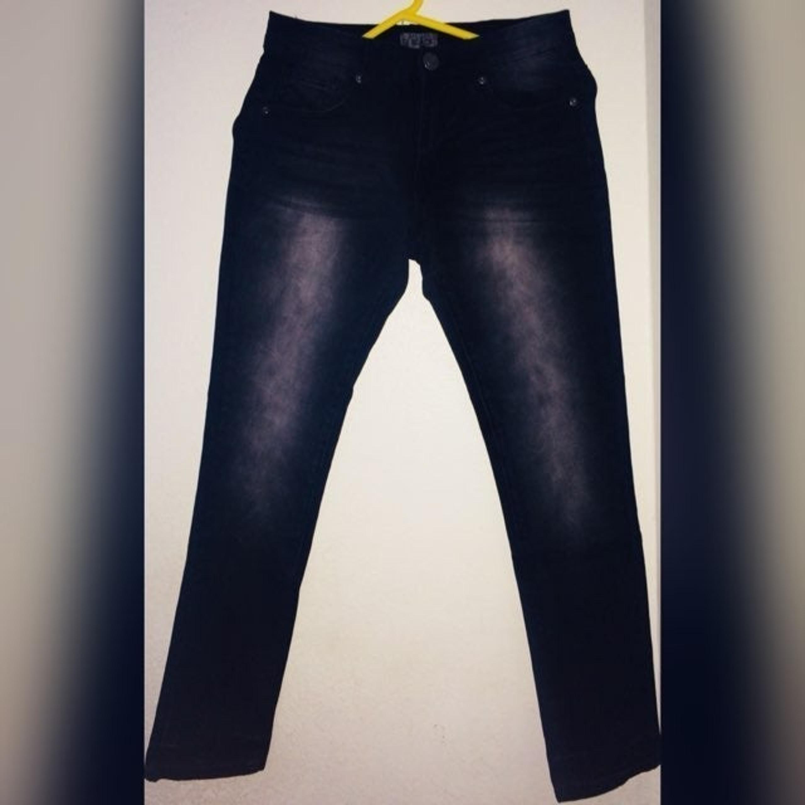 Men's Black Twill Skinny Pants