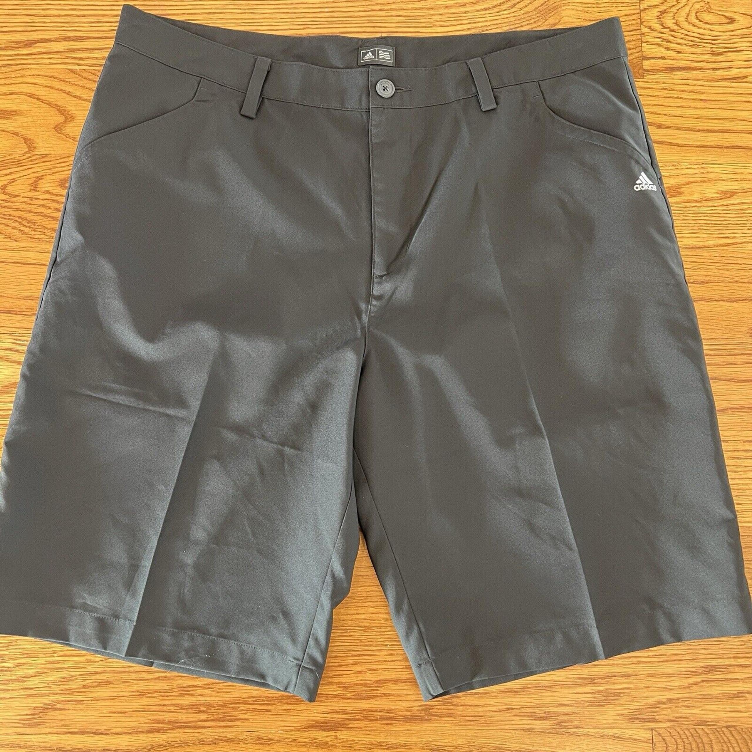 Chino Shorts Men's 42 Black 100% Polyester 10" Inseam Performance Sports - Adidas