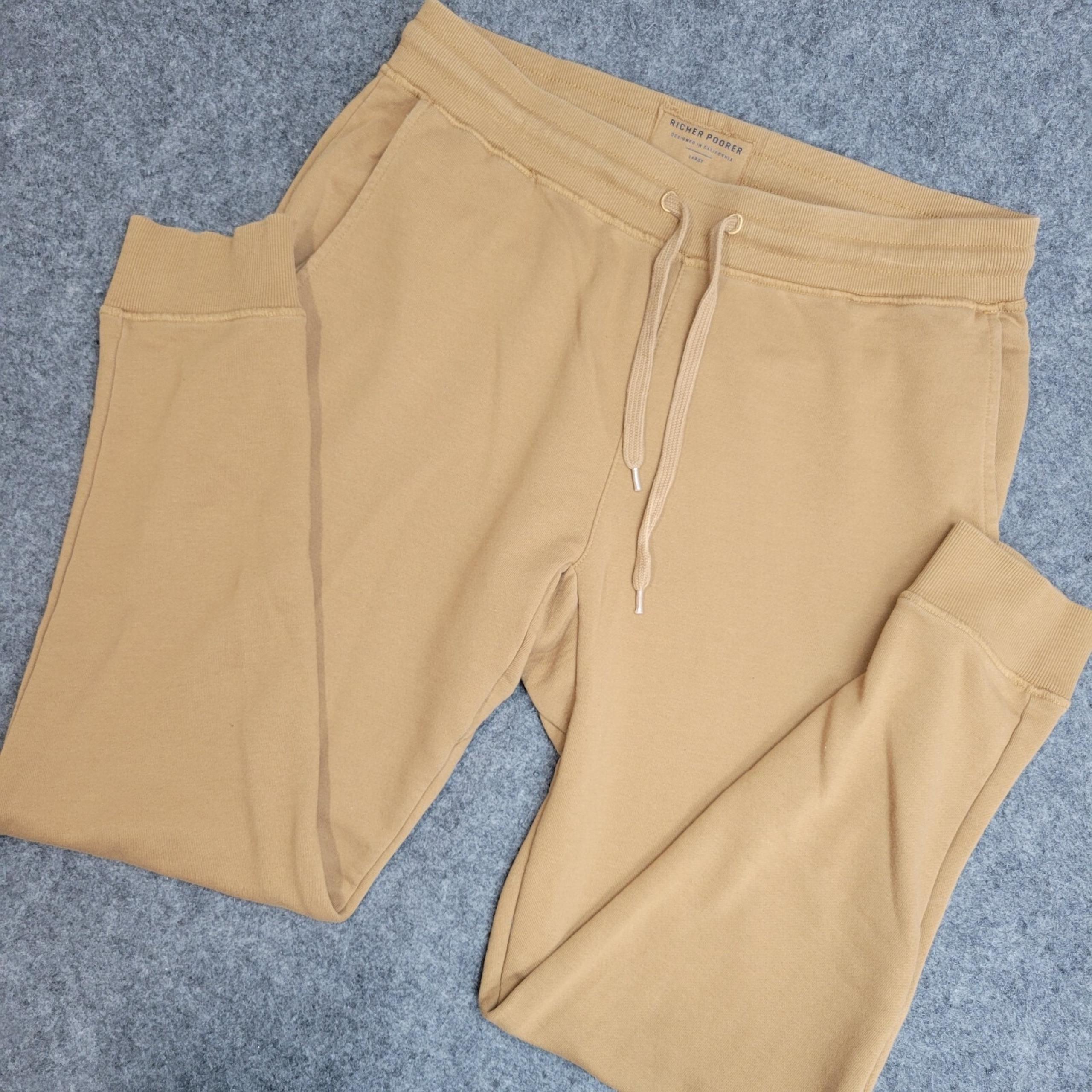 Richer Poorer Sweatpants Mens Large Brown Joggers Stretch Minimalist Streetwear
