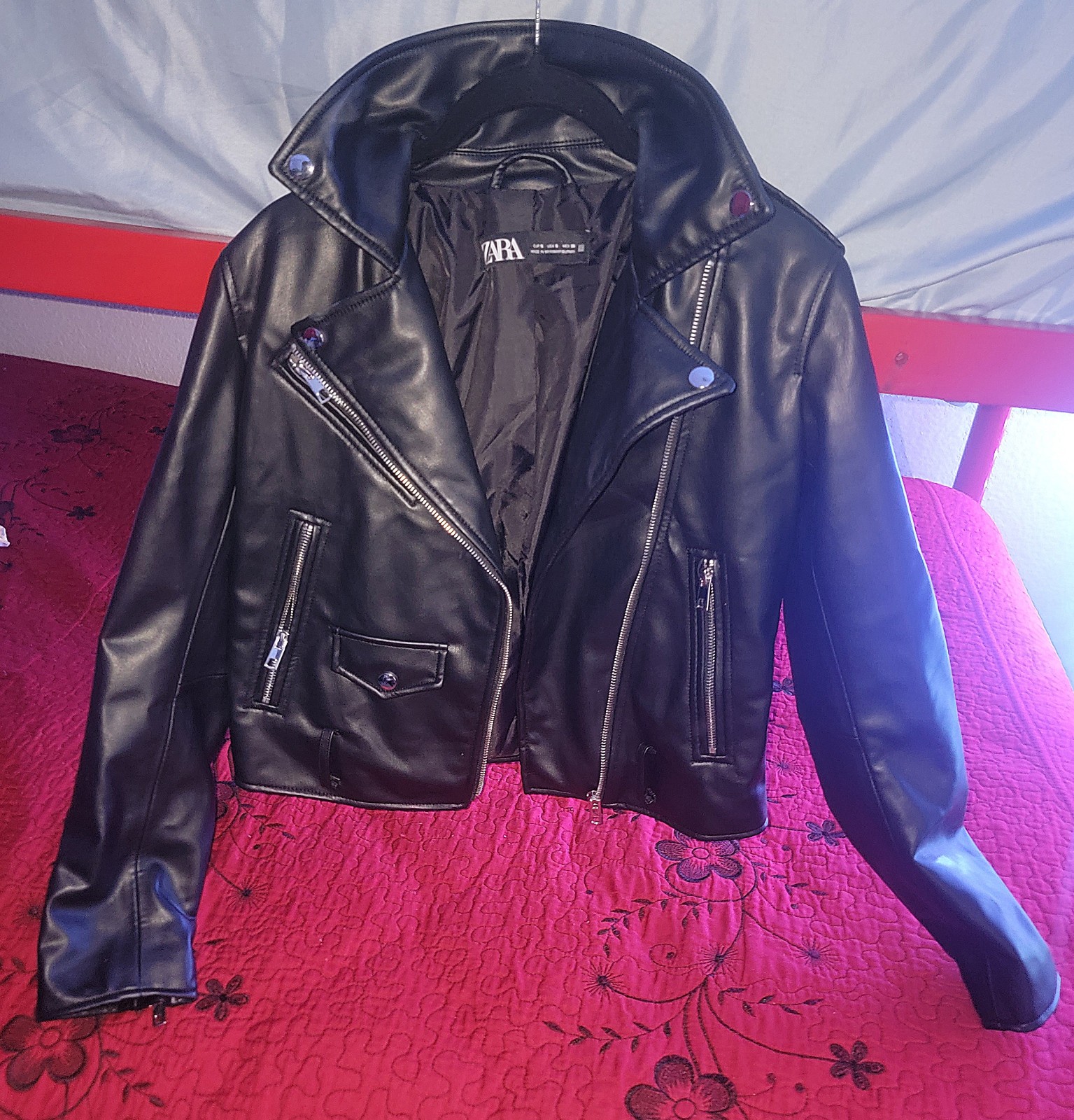 Faux Leather Biker Jacket (S)