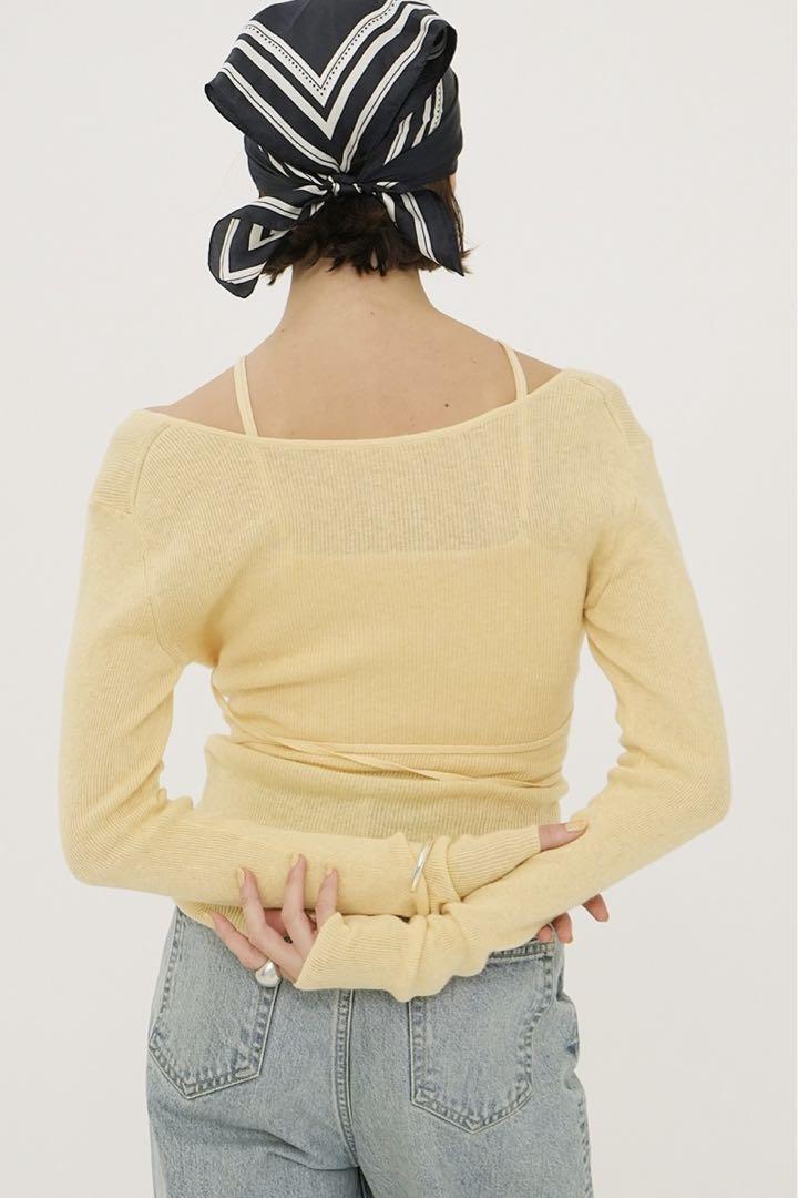 今話題のアイテムを Tried TOPS KNIT CACHECOEUR SET only】CAMISOLE on トップス