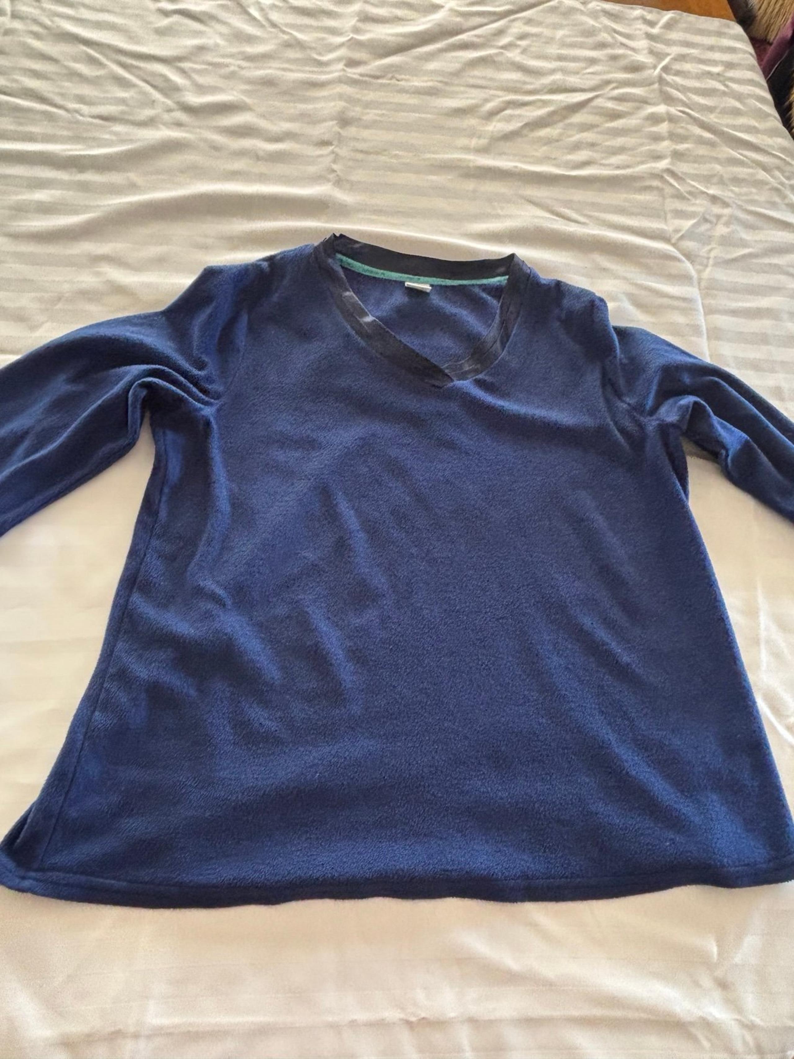 Liz Claiborne Womens L Navy Blue Polyester Pajama Top