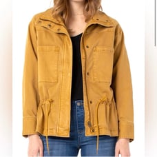 LIVERPOOL Los Angeles Front Zip Anorak Utility Denim Jacket Honey Women’s Large