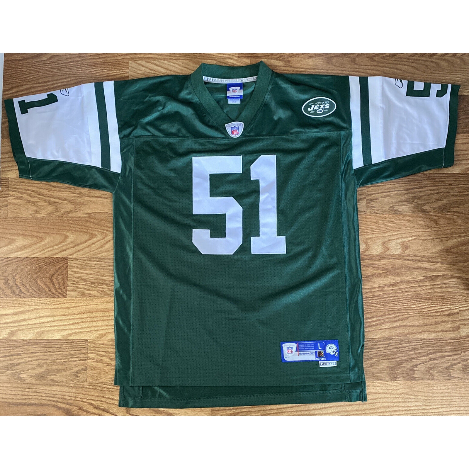 Reebok NFL New York Jets Jonathan Vilma #51 Home Jersey Size Large Authentic