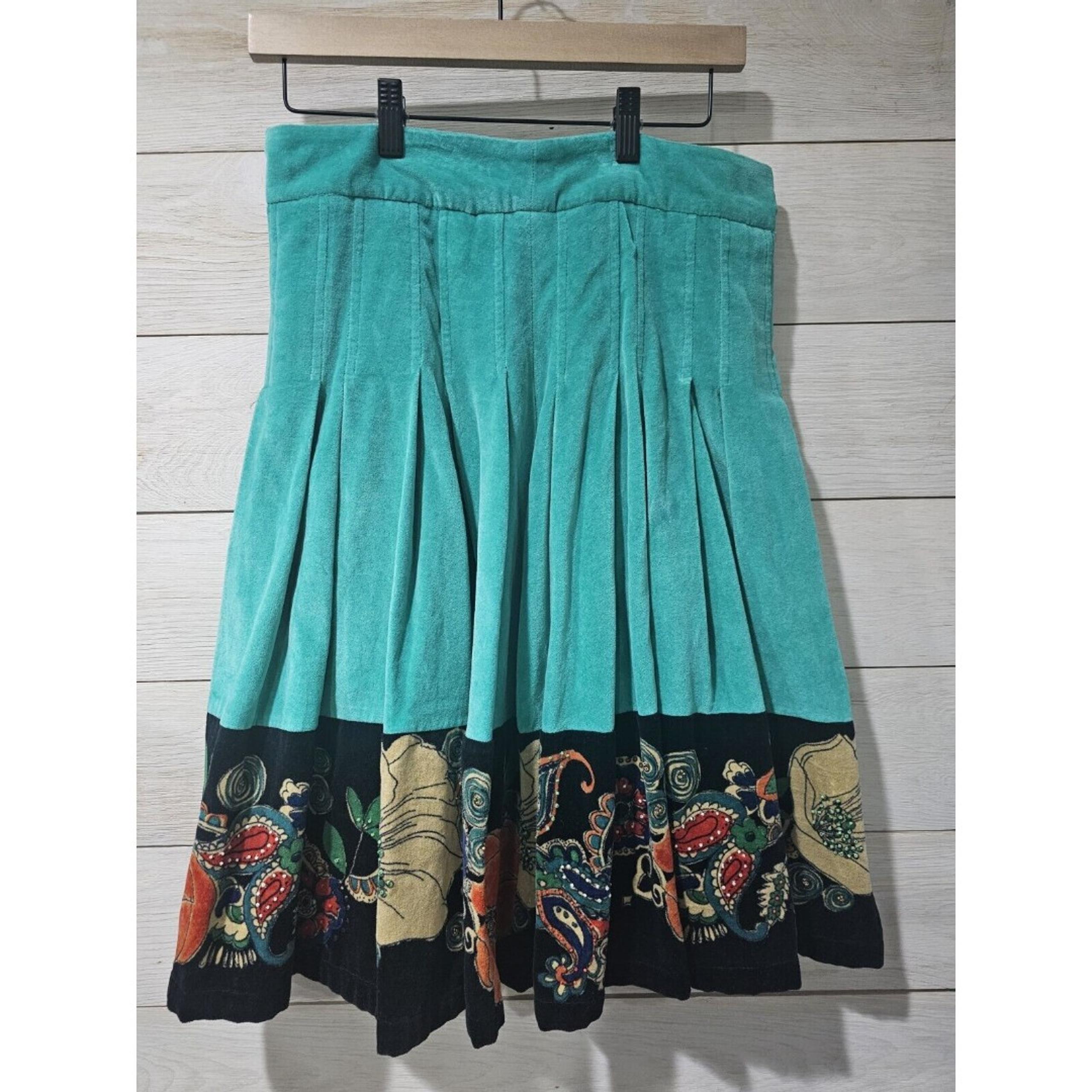 Women’s Fei Velvet Skirt Floral Size 4 Vintage - Anthropologie