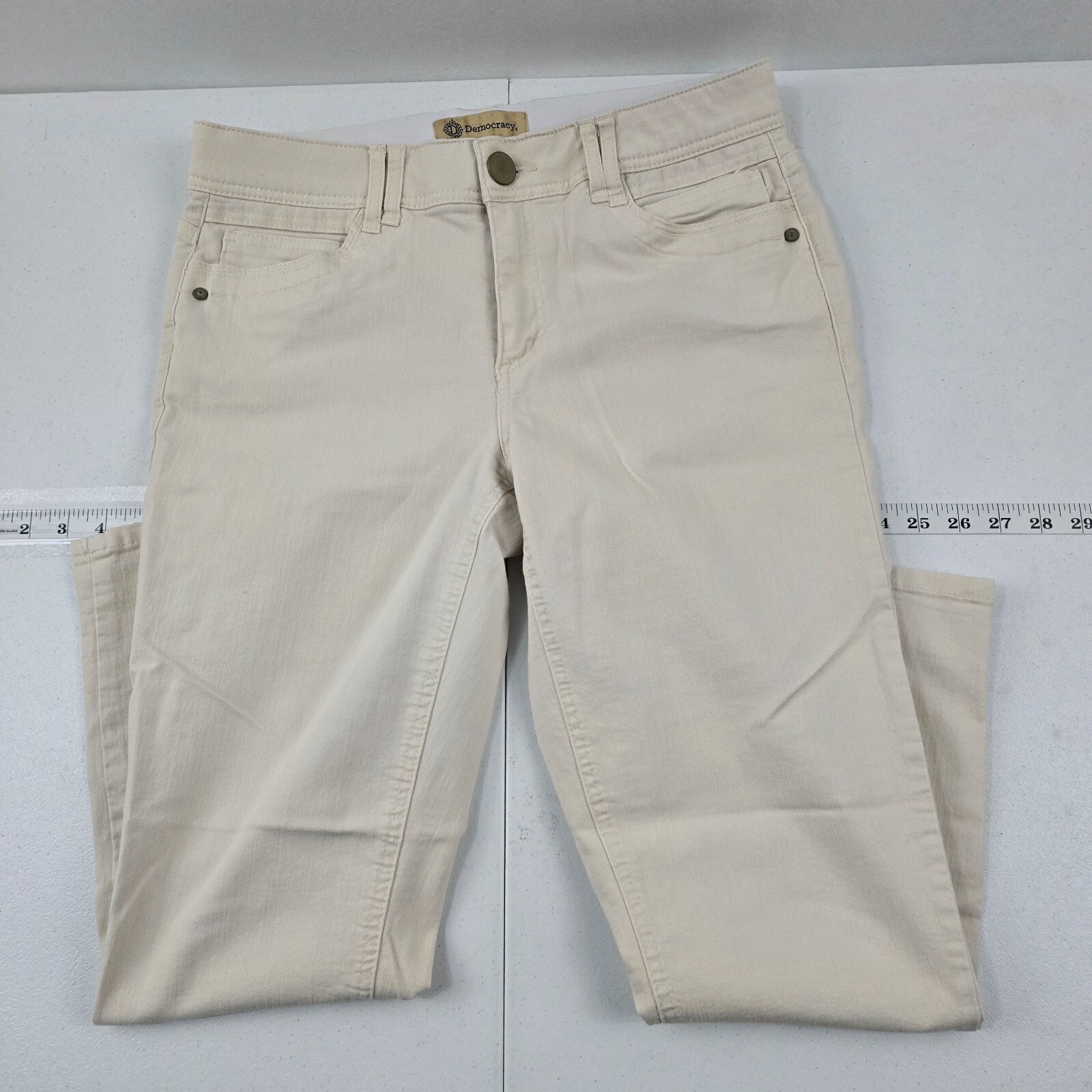 Democracy ab technology jeans pants 10 womens tan cream beige 5115